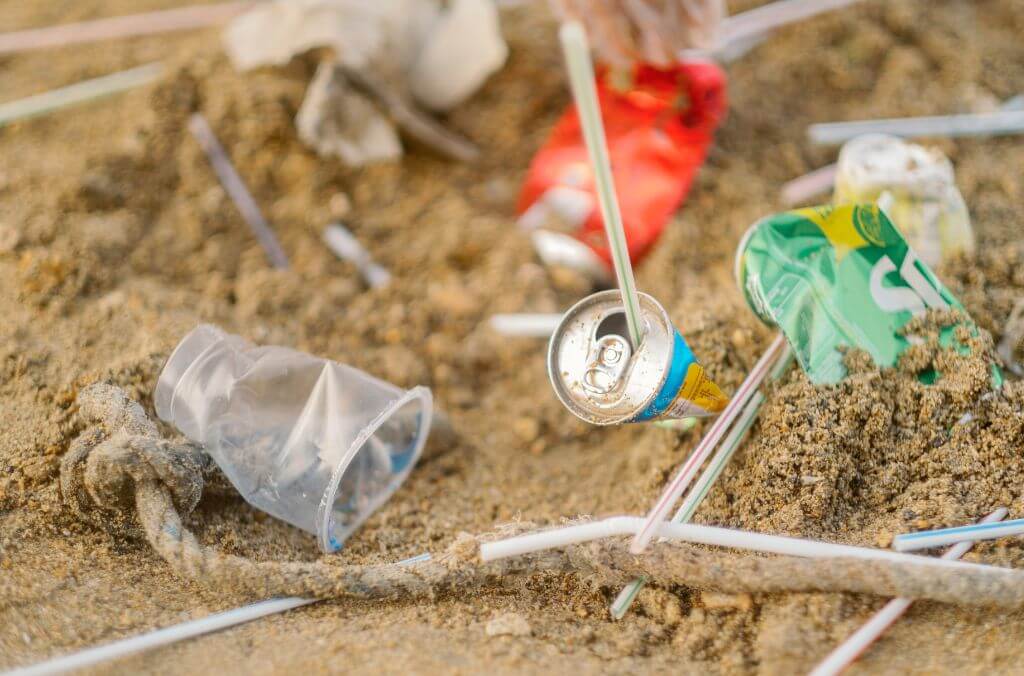 Image of rubbish in a park